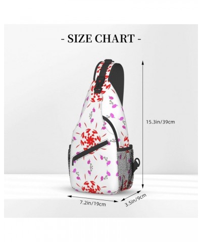 Rotating And Flying Flowers Multifunctional Casual Cross-Body Chest Bag Fashionable And Lightweight Ravels With You Anti-Wrin...