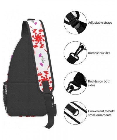 Rotating And Flying Flowers Multifunctional Casual Cross-Body Chest Bag Fashionable And Lightweight Ravels With You Anti-Wrin...