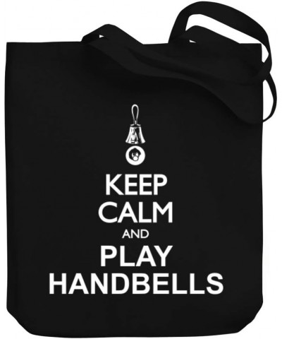 Keep calm and play Handbells silhouette Canvas Tote Bag 10.5" x 16" x 4 $16.40 Totes