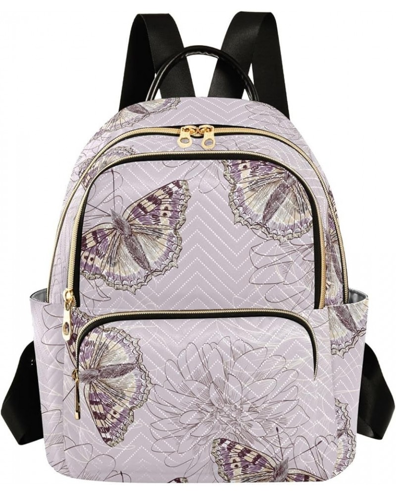 Beautiful Butterflies Flower Women's Backpack Purse Causal Daypack Work Travel College Business Trip Bag Shoulder Bag Small $...