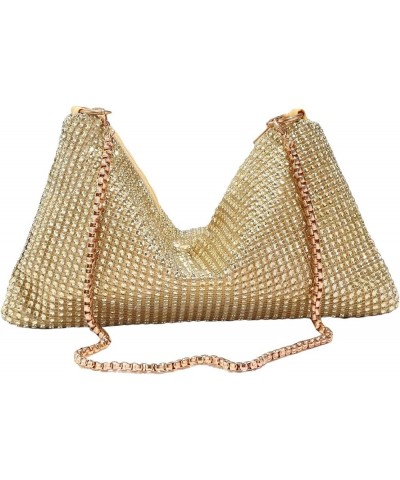 Women's Glitter Decorated Shoulder Bags with Rhinestone Evening Party Sparkle Mini Square Handbags Purse Underarm Bag Gold $1...