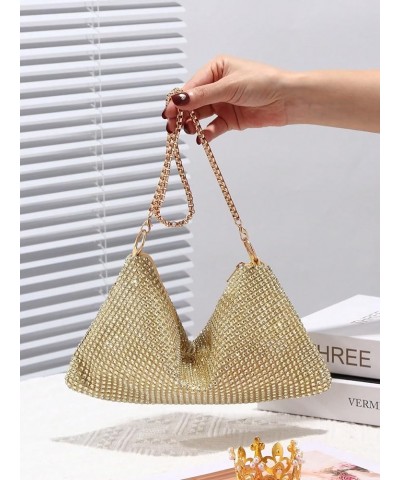 Women's Glitter Decorated Shoulder Bags with Rhinestone Evening Party Sparkle Mini Square Handbags Purse Underarm Bag Gold $1...