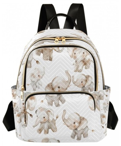 Elephant on White Women Backpack Purse Ladies Fashion Shoulder Bag Daypack Travel Bag 10L $18.54 Backpacks