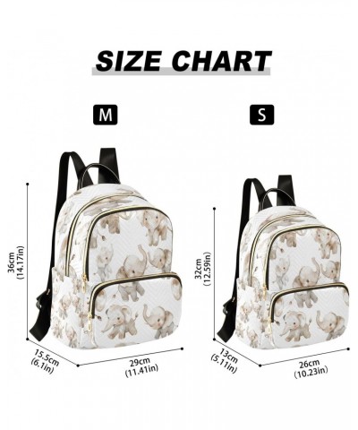 Elephant on White Women Backpack Purse Ladies Fashion Shoulder Bag Daypack Travel Bag 10L $18.54 Backpacks