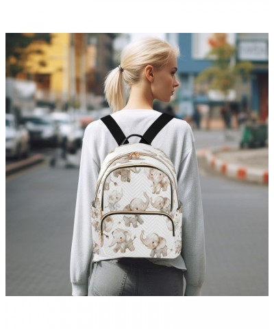 Elephant on White Women Backpack Purse Ladies Fashion Shoulder Bag Daypack Travel Bag 10L $18.54 Backpacks