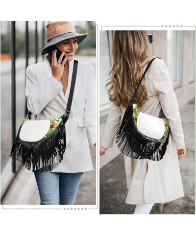 Women Fringe Tassel Cross Body Bag Leisure Shoulder Bag Color357 $11.34 Crossbody Bags