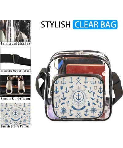 Anchor Style Stadium-Approved Clear Crossbody Bag with Colorful Print Design Anchor Style $13.67 Crossbody Bags