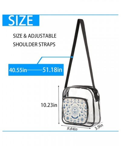 Anchor Style Stadium-Approved Clear Crossbody Bag with Colorful Print Design Anchor Style $13.67 Crossbody Bags