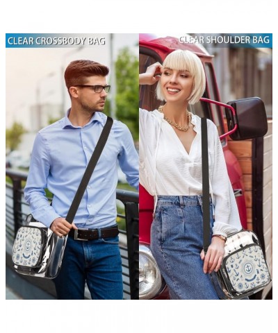 Anchor Style Stadium-Approved Clear Crossbody Bag with Colorful Print Design Anchor Style $13.67 Crossbody Bags