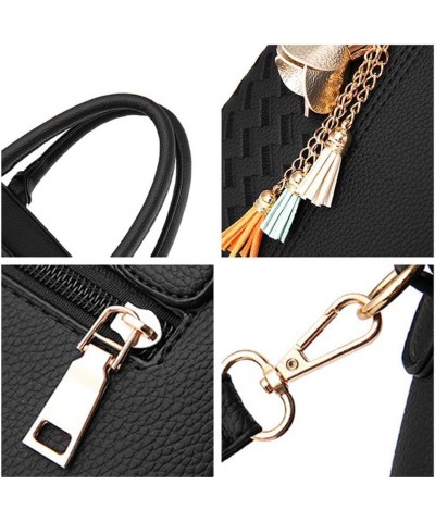 Women Purses Satchel Handbags Ladies Designer Top Handle Tote Bag PU Leather Bag Black $25.86 Totes