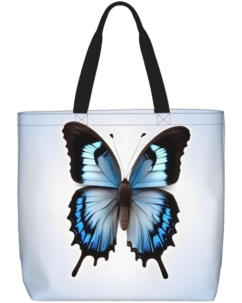 Blue Butterfly Print Fashion Tote Bag,Travel Handbag For Women, Hobo Bags, Work Shoulder Bags Crossbody Bag Blue Butterfly $1...