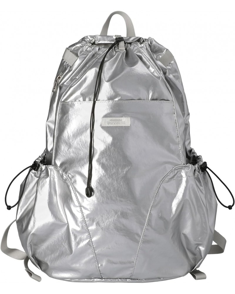 Aero String Backpack 4Colors Black Beige Cream Silver Bag $32.21 Backpacks