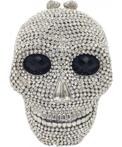 Halloween Novelty Skull Clutch Women Evening Bags Party Cocktail Crystal Purses and Handbags (Big,Silver) Red/black416 $61.82...