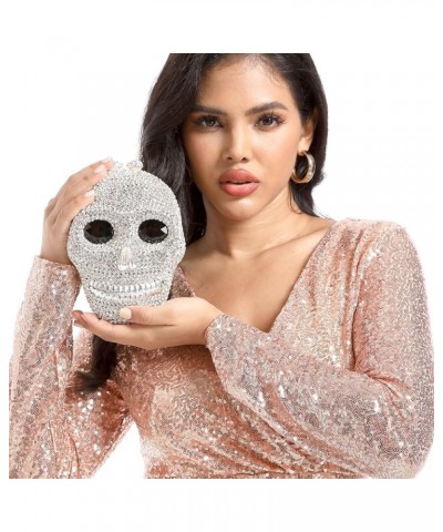 Halloween Novelty Skull Clutch Women Evening Bags Party Cocktail Crystal Purses and Handbags (Big,Silver) Red/black416 $61.82...