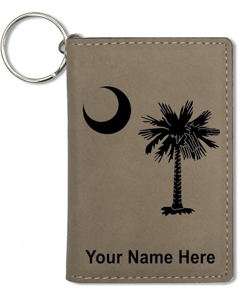 ID Holder Wallet, Flag of South Carolina, Personalized Engraving Included (Light Brown) Light Brown $13.72 Wallets