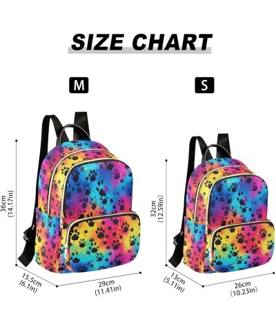 Cat Paw Rainbow Backpack for Women Fashion Shoulder Bags Small Casual Daypack Travel Bag S 202a3014 M(11.4"x6.1"x14.17") 202a...