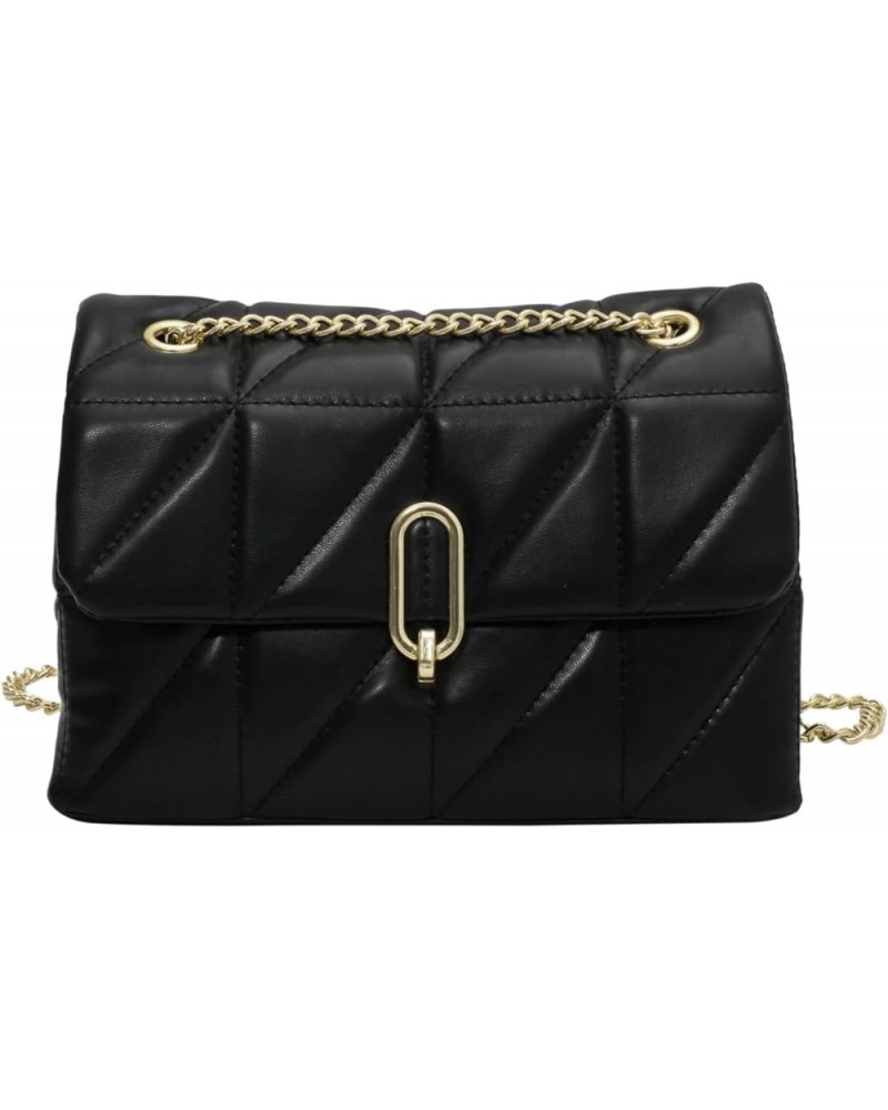 Chain Shoulder Crossbody Bags for Women Handbag and Purse Soft Vegan Leather Trendy Clutch Totes Black $10.00 Crossbody Bags