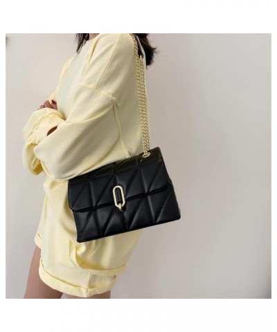 Chain Shoulder Crossbody Bags for Women Handbag and Purse Soft Vegan Leather Trendy Clutch Totes Black $10.00 Crossbody Bags