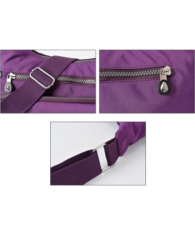 Women Shoulder Purses Nylon Crossbody Bags Lightweight Messenger Handbags with Multipockets Purple $16.80 Shoulder Bags