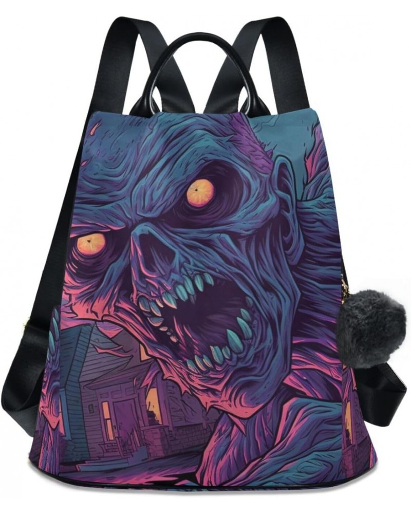 Zombie Monster Halloween Women Backpack, Fashion Anti Theft Casual Daypack Shoulder Bag Purse for Travel Work 15 inches $20.9...