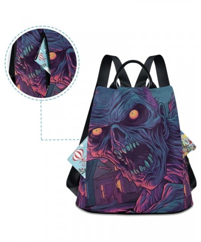 Zombie Monster Halloween Women Backpack, Fashion Anti Theft Casual Daypack Shoulder Bag Purse for Travel Work 15 inches $20.9...