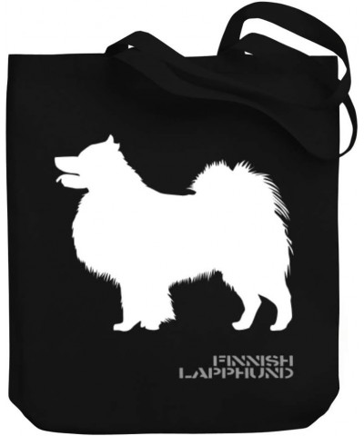 Finnish Lapphund Shape and Name Canvas Tote Bag 10.5" x 16" x 4 $18.80 Totes