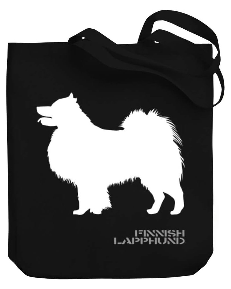 Finnish Lapphund Shape and Name Canvas Tote Bag 10.5" x 16" x 4 $18.80 Totes