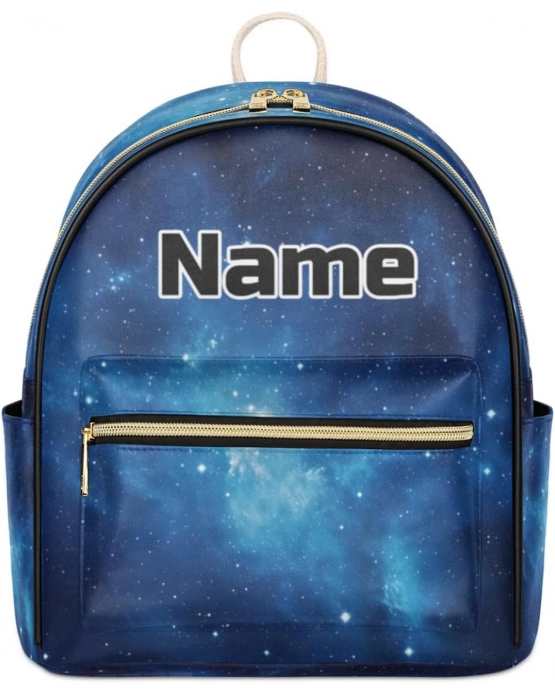 Starry Sky Theme Custom Mini Backpack Purse for Women Personalized Fashion Leather Small Backpack Shoulder Handbag Travel Bag...