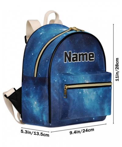 Starry Sky Theme Custom Mini Backpack Purse for Women Personalized Fashion Leather Small Backpack Shoulder Handbag Travel Bag...