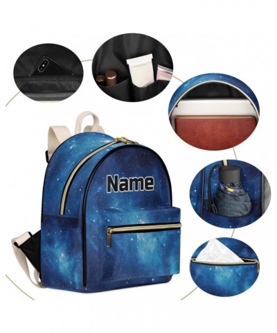 Starry Sky Theme Custom Mini Backpack Purse for Women Personalized Fashion Leather Small Backpack Shoulder Handbag Travel Bag...