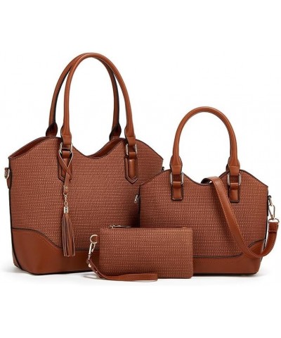 Women Fashion Shoulder Handbags Wallet Tote Bag Top Handle Satchel Hobo with Zipper Closure Set 918-brown $22.41 Totes