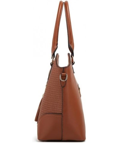 Women Fashion Shoulder Handbags Wallet Tote Bag Top Handle Satchel Hobo with Zipper Closure Set 918-brown $22.41 Totes