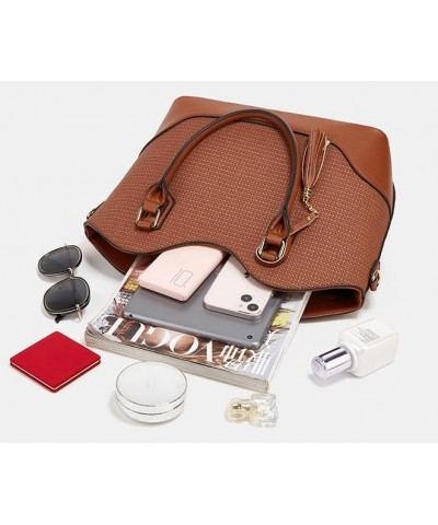 Women Fashion Shoulder Handbags Wallet Tote Bag Top Handle Satchel Hobo with Zipper Closure Set 918-brown $22.41 Totes