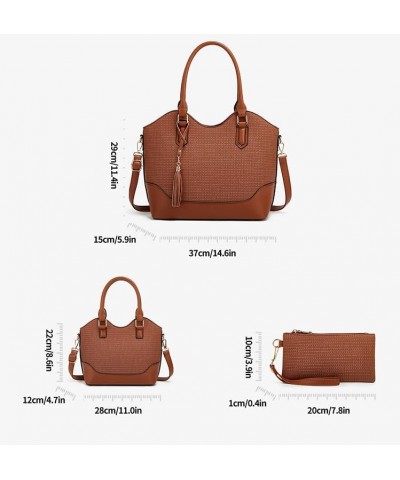 Women Fashion Shoulder Handbags Wallet Tote Bag Top Handle Satchel Hobo with Zipper Closure Set 918-brown $22.41 Totes