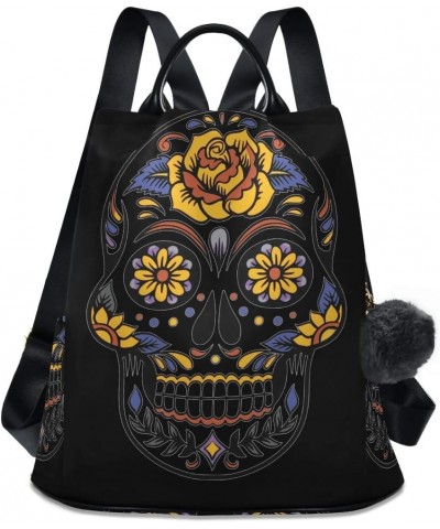 Skull Pirates on Rose Backpack Purse with Adjustable Straps for Woman Ladies Multi 04 $20.79 Backpacks