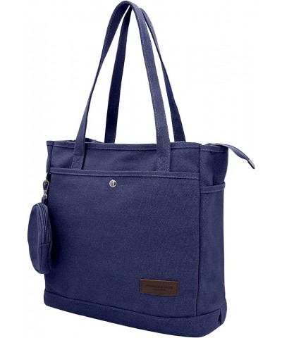 Canvas Tote Bag Casual Handbags Crossbady Bag Large Capacity Shopping Shoulder Bags Work Purses Travel Satchel Navy $12.74 Totes