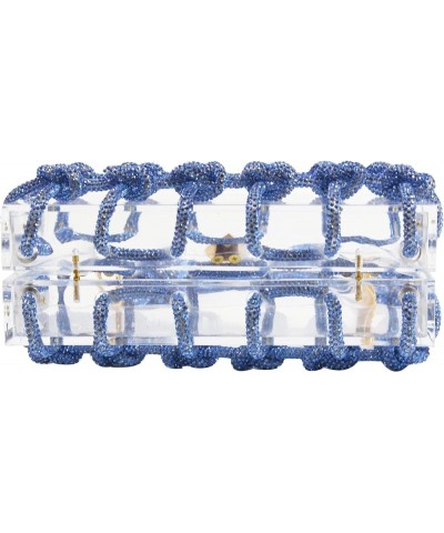 Diamante hand Bag. Rhinestone Evening bag. Hardbodied acrylic handbag. Gift for her. Sparkling rope handbag Blue $47.48 Eveni...