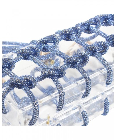 Diamante hand Bag. Rhinestone Evening bag. Hardbodied acrylic handbag. Gift for her. Sparkling rope handbag Blue $47.48 Eveni...