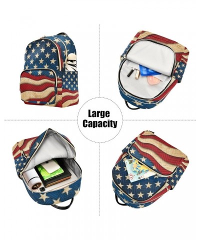 4th of July Women Backpack American Stars Cool Flag Fireworks Eagle Stars and Stripes Cute Anti-Theft Travel Backpack Lightwe...