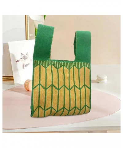 Stylish Knit Shoulder Bag for Women - Chic Handbag for Everyday Use Green $7.30 Shoulder Bags