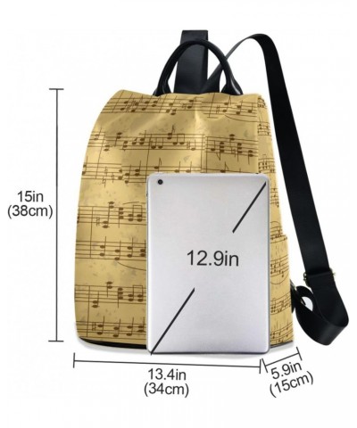 Music Stave Notes Backpack Purse for Women Anti Theft Fashion Back Pack Shoulder Bag $23.59 Backpacks