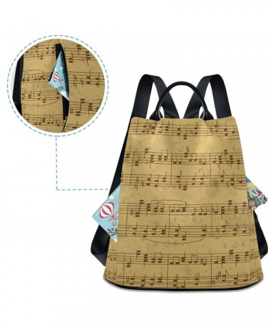 Music Stave Notes Backpack Purse for Women Anti Theft Fashion Back Pack Shoulder Bag $23.59 Backpacks