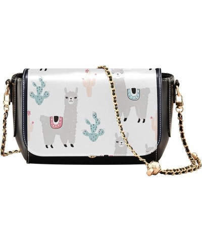 Cute Panda Bears Bamboo Crossbody Bags for Women Printed PU Leather Shoulder Bag Phone Purse with Chain Strap Cute Cacti Llam...