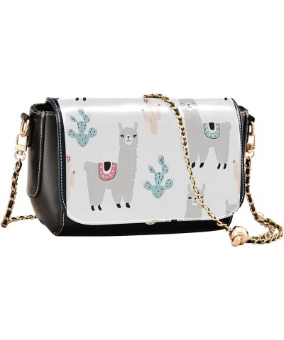 Cute Panda Bears Bamboo Crossbody Bags for Women Printed PU Leather Shoulder Bag Phone Purse with Chain Strap Cute Cacti Llam...