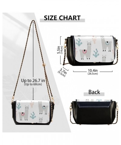 Cute Panda Bears Bamboo Crossbody Bags for Women Printed PU Leather Shoulder Bag Phone Purse with Chain Strap Cute Cacti Llam...