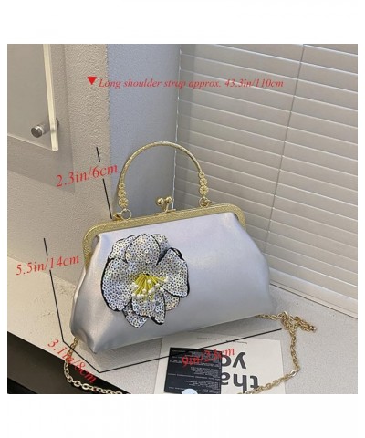 Women Vintage Sequin Handbag Clutch Evening Bag Purse Shoulder Bag Kiss Lock Top-Handle Satchel Chain Crossbody Bag Pink $32....