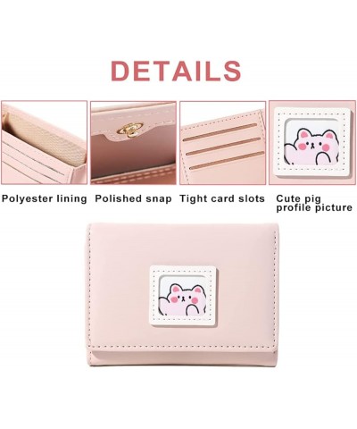 Cute Bear Rabbit Dinosaur Picture Small Women Wallet Leather Trifold Girls Credit Card Case Holder Organizer Coin Purse with ...