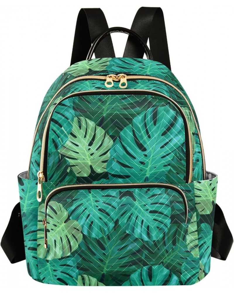 Mini Backpack for Women, Tropical Leaves Of Palm Tree Travel Backpack Purse for Ladies, Small Bookbag Daypack Shoulder Bag M ...