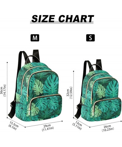 Mini Backpack for Women, Tropical Leaves Of Palm Tree Travel Backpack Purse for Ladies, Small Bookbag Daypack Shoulder Bag M ...