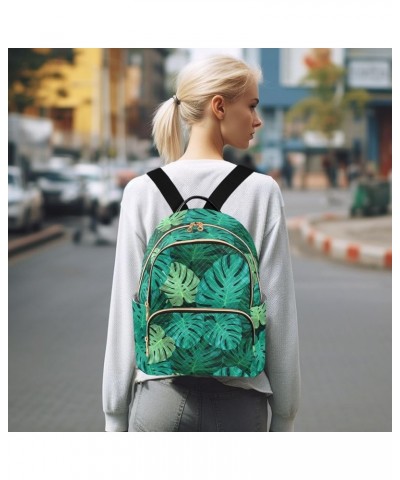 Mini Backpack for Women, Tropical Leaves Of Palm Tree Travel Backpack Purse for Ladies, Small Bookbag Daypack Shoulder Bag M ...